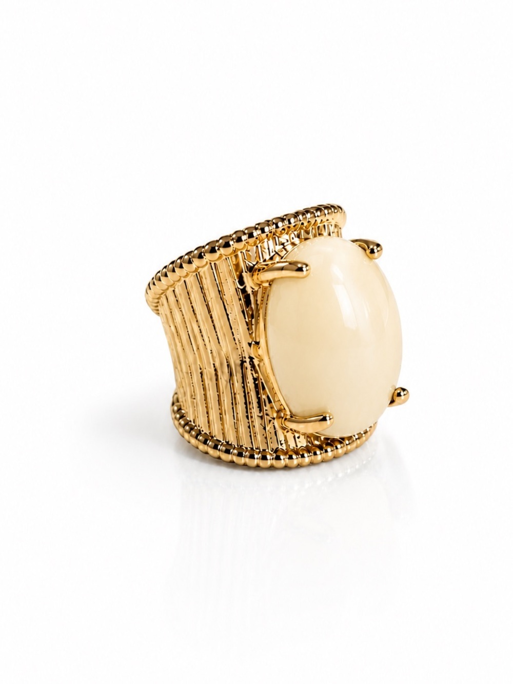 Gold and Cream Statement Ring
